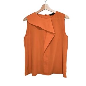Zara Basics  Orange Ruffle Blouse